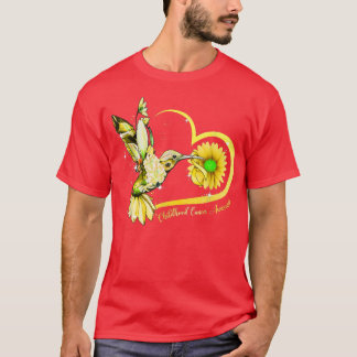 Hummingbird Solros Heart Gult Ribbon Childhoo T Shirt