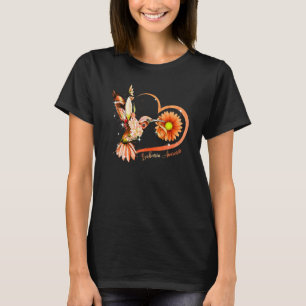 Hummingbird Solros Heart Orange Ribbon Leukemi T Shirt