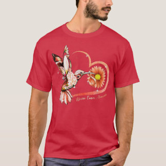 Hummingbird Solros Heart Peach Ribbon Uterine C T Shirt