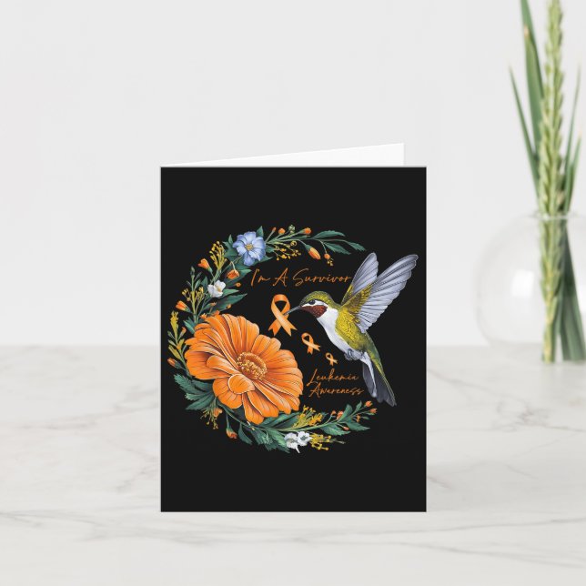 Hummingbird Solros I är en Survivor Leukemia Awar Kort (Framsida)