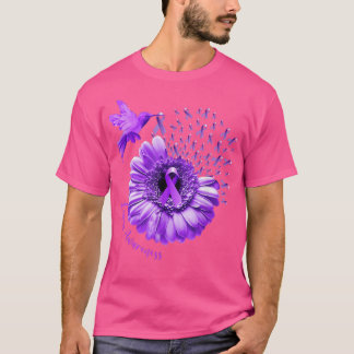 Hummingbird Solros Lila Lupus Awareness T Shirt