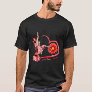 Hummingbird Solros Röd Blockon Blood Cancer Awar T Shirt