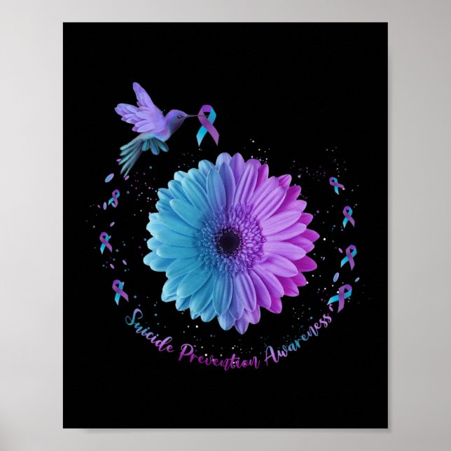 Hummingbird Solros Suicide Prevention Awareness Poster (Framsidan)