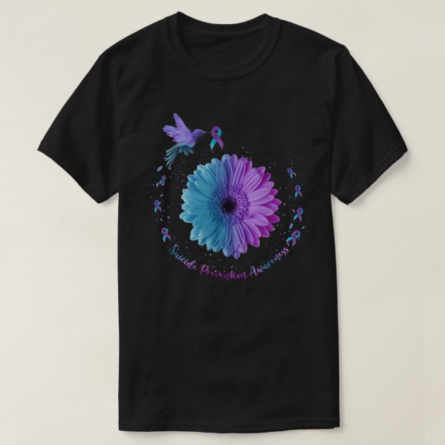 Hummingbird Solros Suicide Prevention Awareness T Shirt (Design framsida)
