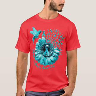 Hummingbird Solros Teal Myasthenia Gravis Medveten T Shirt
