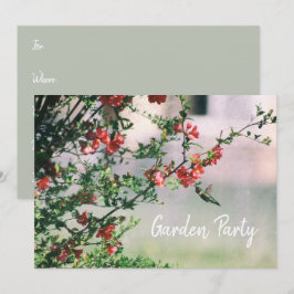 Hummingbird Sommar Blommigt Garden Party Inbjudningar