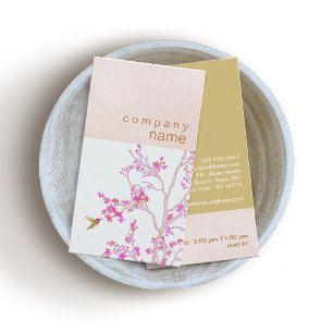 Hummingbird Söt Rosa Buds Gren Makeup Artist Visitkort