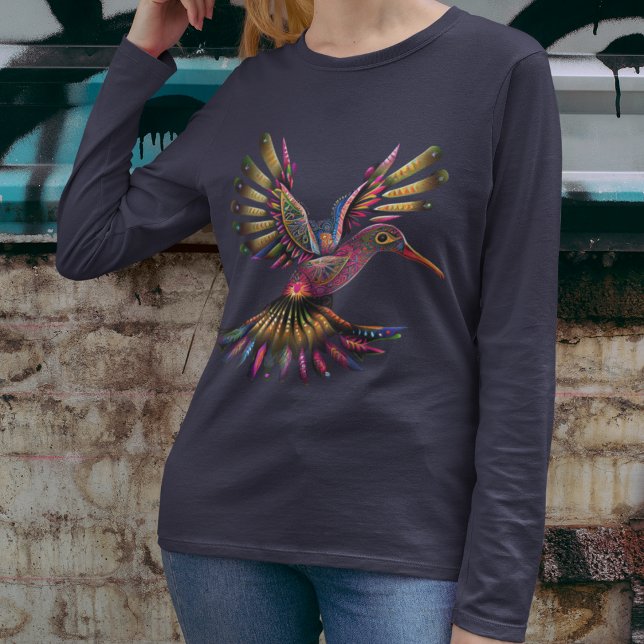 Hummingbird Spirit Animal Långärmad T-Shirt (Skapare uppladdad)