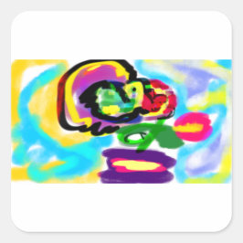 Hummingbird spring  fyrkantigt klistermärke