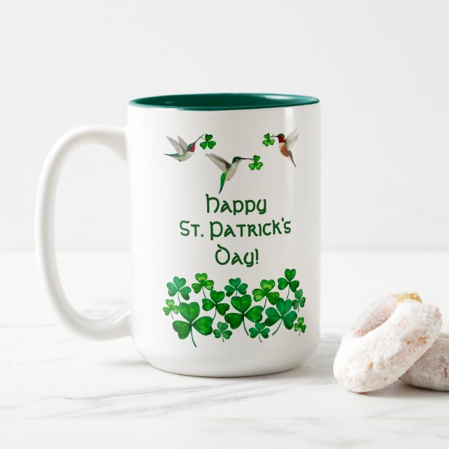 Hummingbird St. Patrick's Day 2-Tone Coffee Mugg (Med munk)