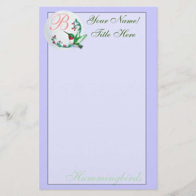 Hummingbird Stationery Brevpapper (Framsida)