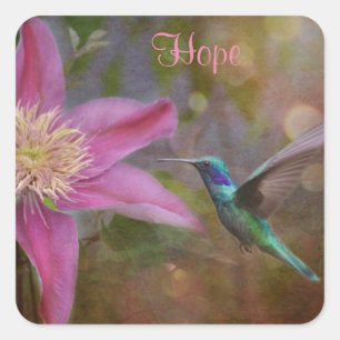 Hummingbird Sticker Fyrkantigt Klistermärke