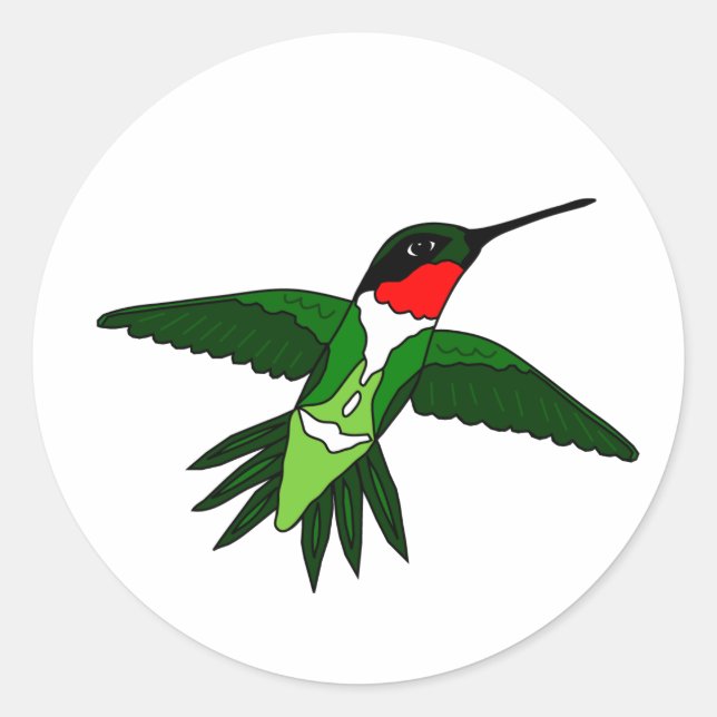 Hummingbird Sticker Runt Klistermärke (Framsida)