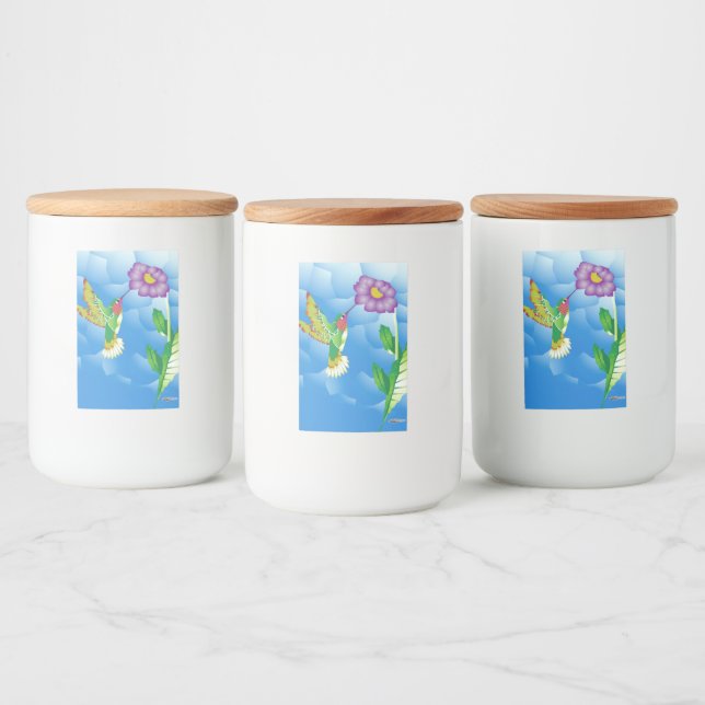 Hummingbird: Stiliserad Mat Etikett (Flaskor)