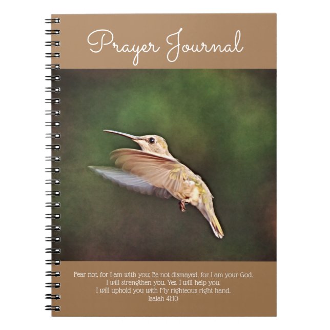 Hummingbird still Rörelse Prayer Journal Anteckningsbok (Framsidan)