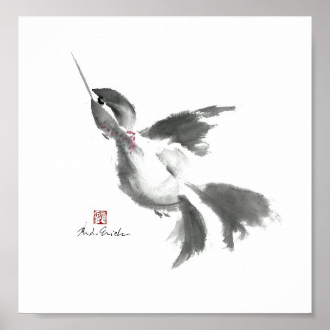 Hummingbird, Sumi-e Poster (Framsidan)