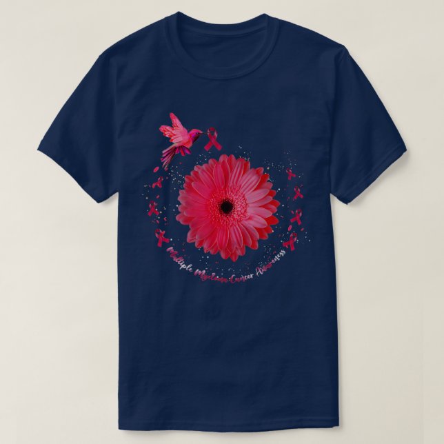 Hummingbird Sunflower Multiple Myeloma Cancer Awar T Shirt (Design framsida)