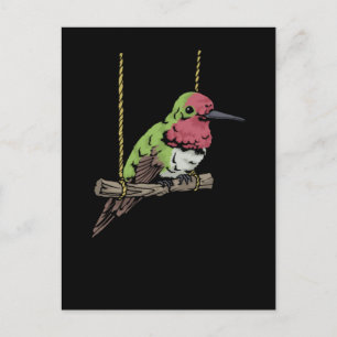 Hummingbird Swing Bird Watching Gift Hummingbird Vykort
