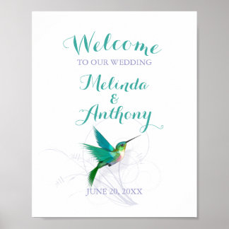 Hummingbird Swirl Bröllop Poster