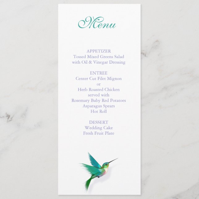 Hummingbird Swirl Menu Meny (Framsida)