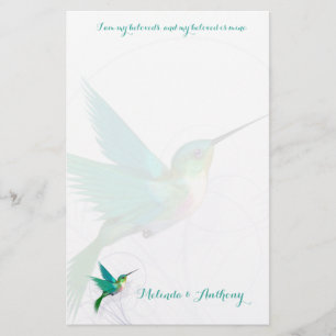 Hummingbird Swirl Stationery Brevpapper