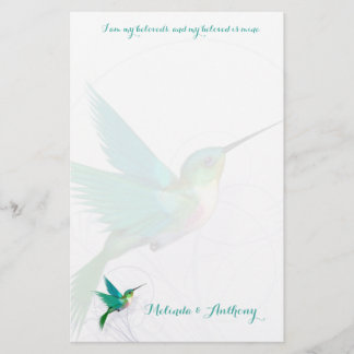 Hummingbird Swirl Stationery Brevpapper