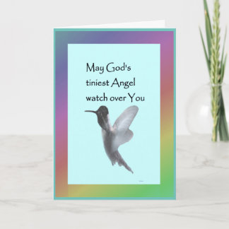 Hummingbird Sympathy Card-God's tiniest Angel Kort