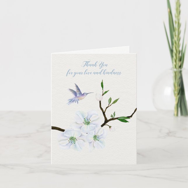 Hummingbird Sympathy Tackkort Card (Framsida)