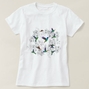 Hummingbird T-Shirt Orchid Flowers