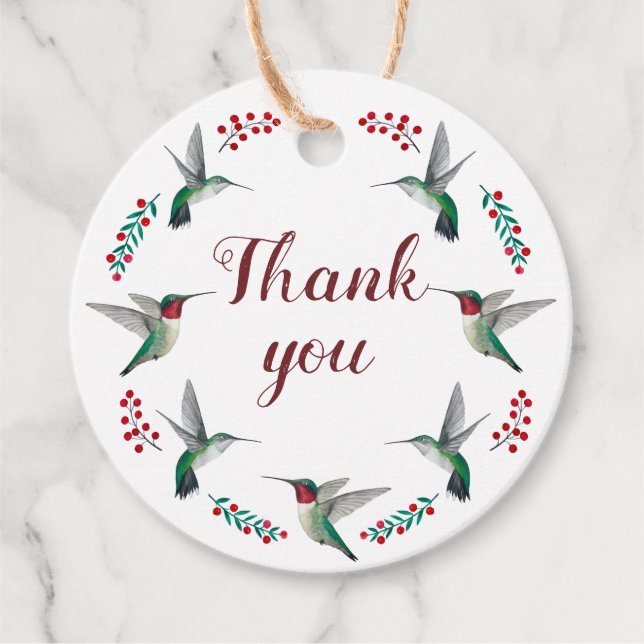 Hummingbird Tack Gåvor Etiketter (Framsida)