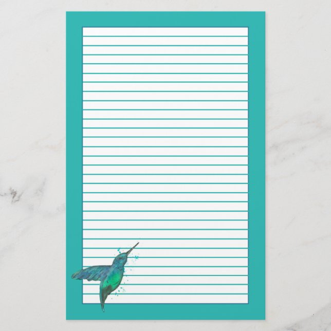 Hummingbird Teal Blue Lining Brevpapper (Framsida)