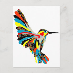 hummingbird teckning vykort