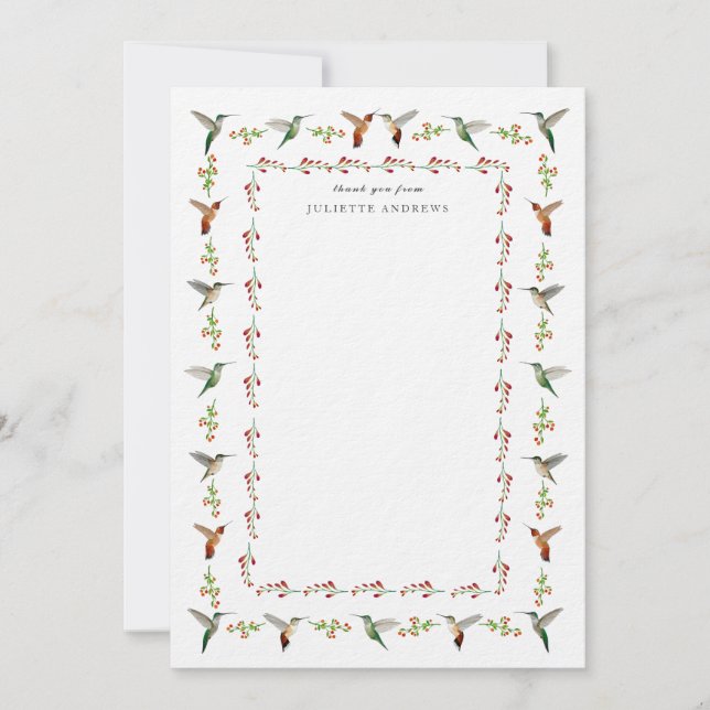 Hummingbird Thank You Note (Framsida)