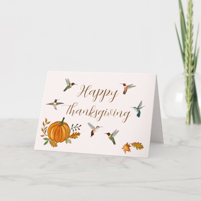 Hummingbird Thanksgiving Card Kort (Framsida)