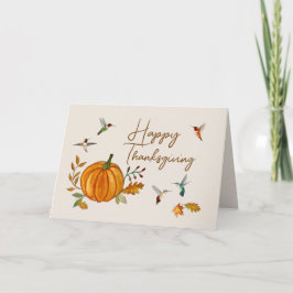 Hummingbird Thanksgiving Card Kort