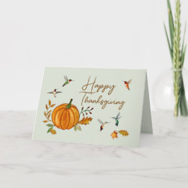 Hummingbird Thanksgiving Card Kort