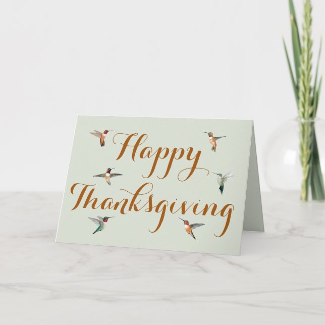 Hummingbird Thanksgiving Card Kort (Framsida)