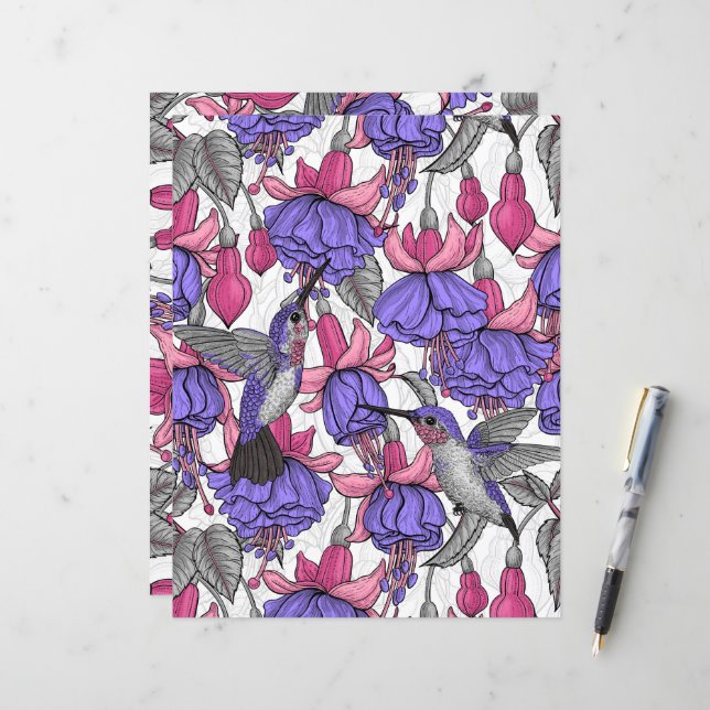 Hummingbird-trädgård i melrose och rosa (Fram/Back In Situ)