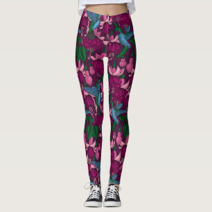 Hummingbird-trädgård Leggings