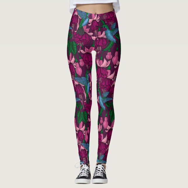 Hummingbird-trädgård Leggings (Framsida)