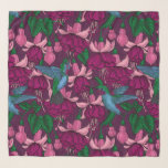 Hummingbird-trädgård Sjal<br><div class="desc">Vektorlösa mönster med blommor från hand plockade fuchsia och hummingbird</div>