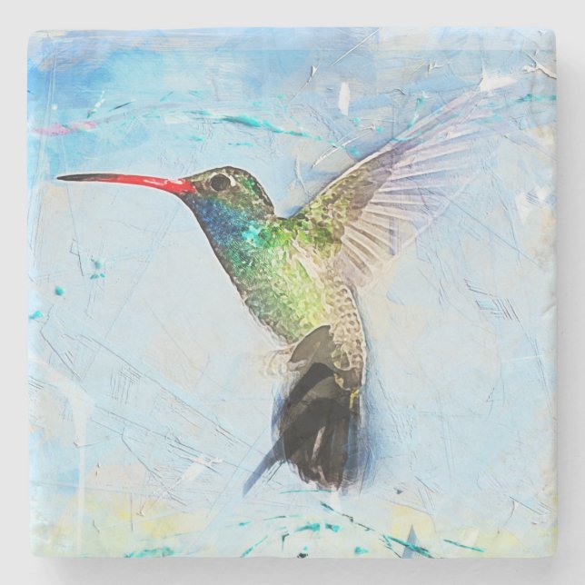 Hummingbird Trivet, Bird Tile Trivet Stenunderlägg (Framsidan)