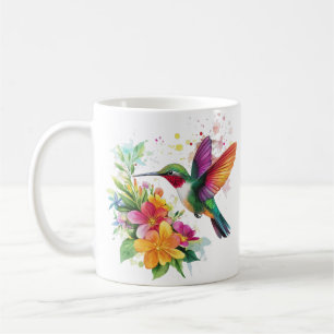 Hummingbird Tropical Flowers Kaffemugg