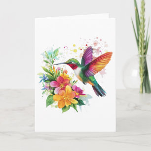 Hummingbird Tropical Flowers Kort