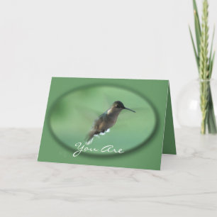 Hummingbird under flygning gr- anpassa vilken till kort