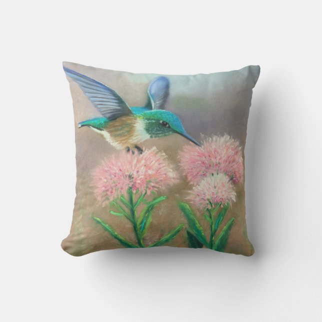 Hummingbird utanför Dekorativ kudde (Framsida)