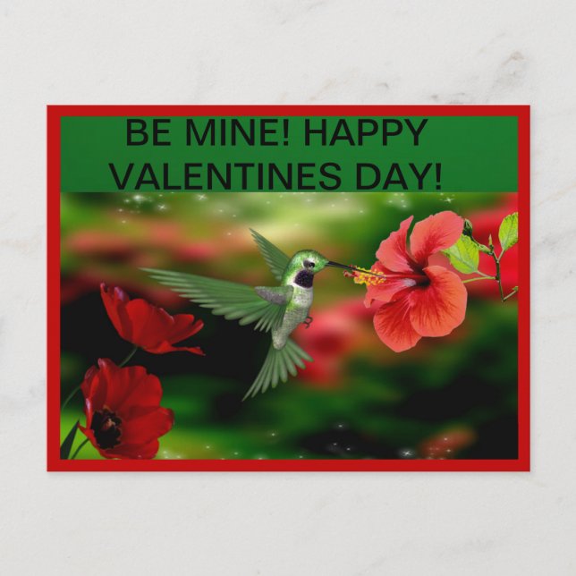Hummingbird Valentines day-vykort Helg Vykort (Framsida)