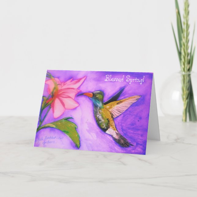 Hummingbird Vår Blank Greeting Card Kort (Framsida)