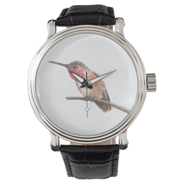 Hummingbird, vattenfärg armbandsur (Framsida)
