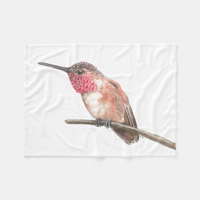 Hummingbird, vattenfärg fleecefilt (Framsidan (Horisontell))
